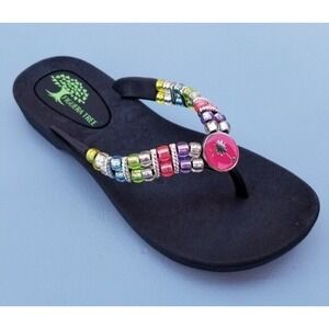 Sophia Beautiful Crystal Flip Flops Sandals SUPER COMFY Size 7